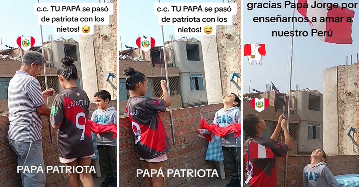 Amor Por La Patria Abuelito Ense A A Sus Nietos A Izar La Bandera