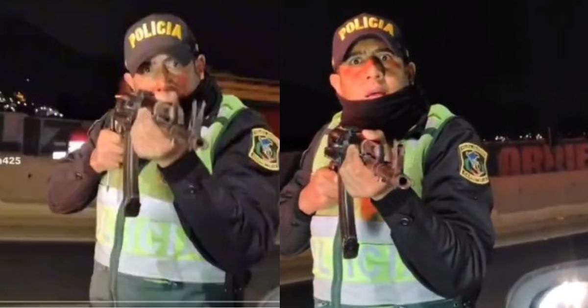 Policía encañona con AKM a conductor Conoce las razones de este hecho