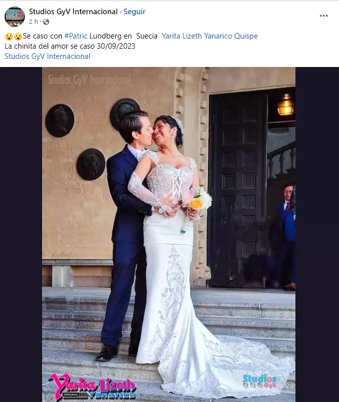 Amor Sellado Yarita Lizeth Y Patric Lundberg Se Casaron En Una