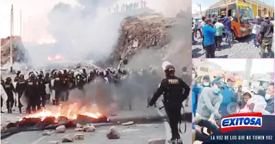 Policas-y-manifestantes-se-enfrentaron-en-el-Km.-16-de-la-va-Arequipa-Yura