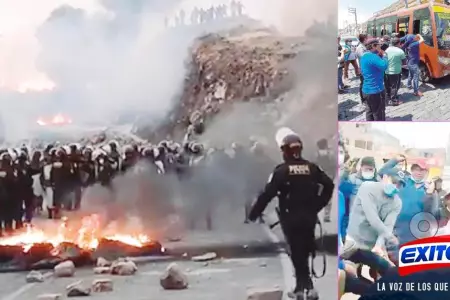 Policas-y-manifestantes-se-enfrentaron-en-el-Km.-16-de-la-va-Arequipa-Yura