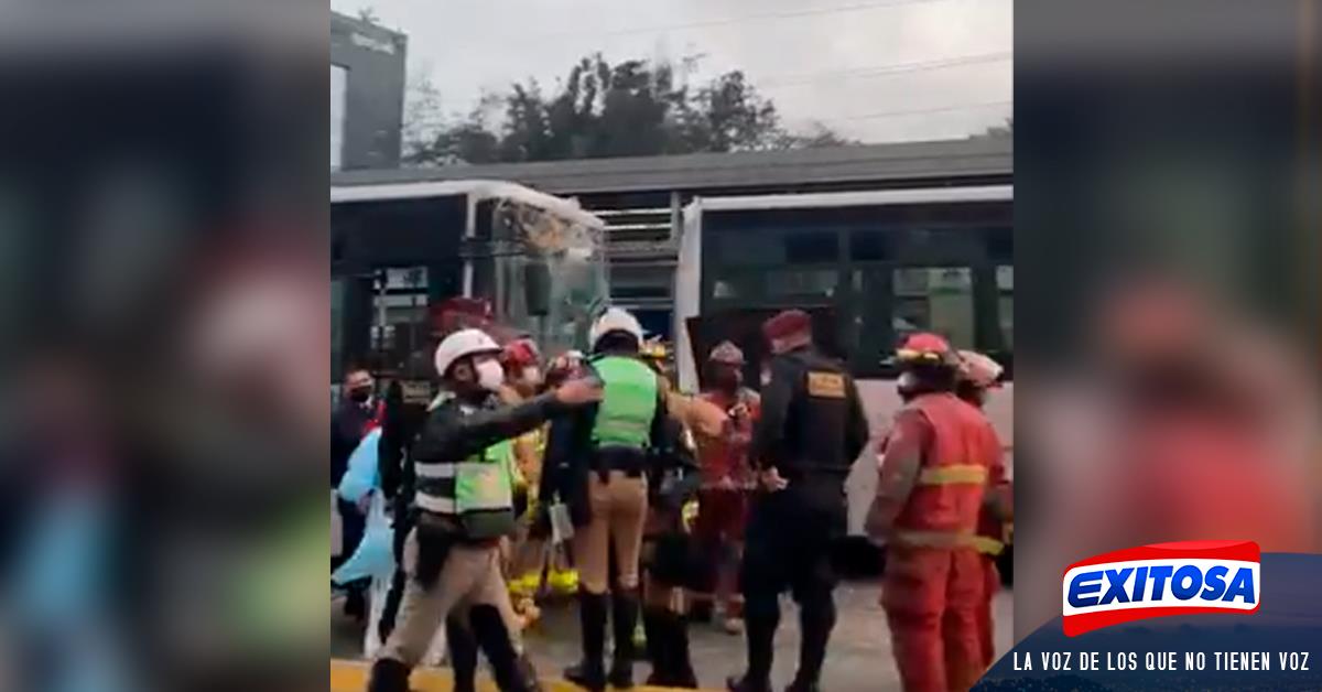 Miraflores Choque De Dos Buses Del Metropolitano Deja 18 Personas Heridas Exitosa Noticias 9157