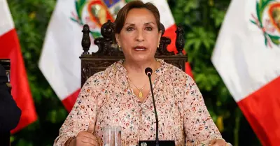 Presidenta de la Repblica, Dina Boluarte, en conferencia de prensa desde Palaci