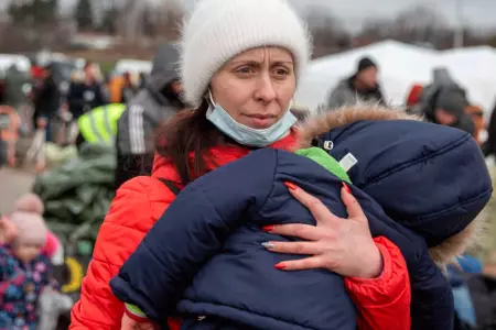 Cientos de miles de refugiados y desplazados internos de Ucrania.