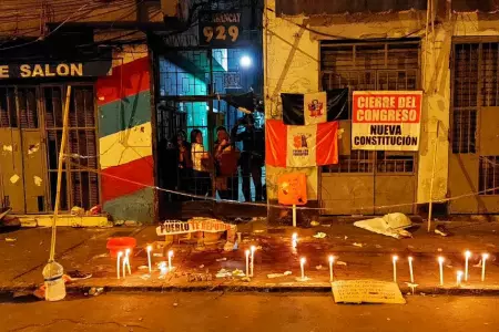 Vigilia por la muerte de Víctor Santisteban Yacsavilca en Lima.