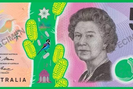Plantean cambiar diseño de billete de 5 dólares australianos.