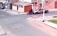 San Juan de Miraflores: patrullero embisti a motocicleta con dos delincuentes a bordo