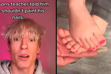 Le pinta a su hijo las uas, luego de que su profesora dijera que solo "es para