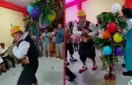 Payasos sorprenden a invitados con una yunza en plena celebracin de Baby Shower
