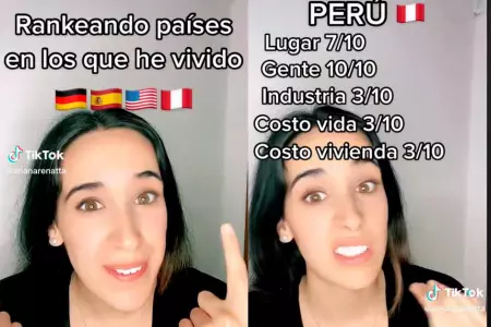 Joven peruana califica Alemania, España, Estados Unidos y Perú.