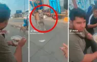 [Video] Su amigo le quita la presa de pollo y se la da a un perro callejero, y causa risas en redes