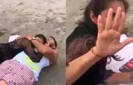 "Qu lindo tu trabajo, mi amor!": Una mujer descubre a su esposo con su amante en la playa