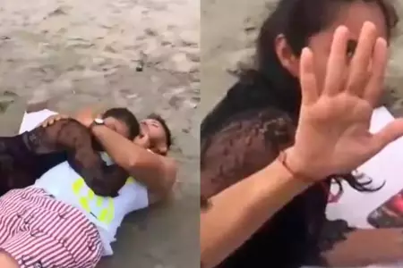 Una mujer descubre a su esposo con su amante en la playa