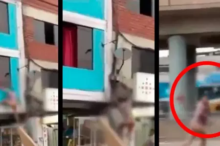 Un hombre semidesnudo saltó desde el segundo piso de un hotel para no ser descub