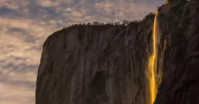 "Cascada de fuego" en el parque de Yosemite