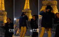 Metas! Pareja de jvenes baila "Rap del gringo atrasador" frente la Torre Eiffel