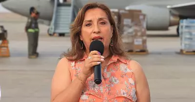 Presidenta Dina Boluarte declara desde el Grupo Areo N8, en el Callao.