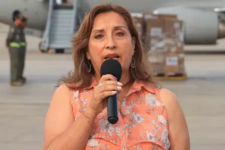 Presidenta Dina Boluarte declara desde el Grupo Aéreo Nº8, en el Callao.