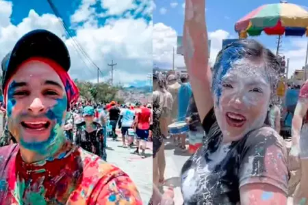Tiktoker español se emociona por el Carnaval de Cajamarca.