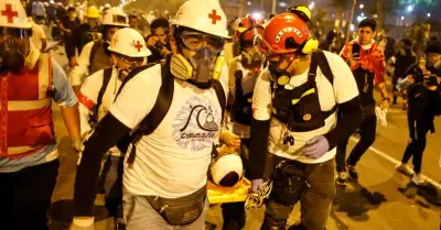 Heridos durante las protestas en el Per.