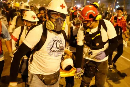 Heridos durante las protestas en el Perú.