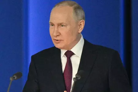 El presidente de Rusia, Vladimir Putin, pronuncia su discurso anual sobre el est