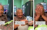Enternecedor! Abuelita llora tras recibir por primera vez dinero de su nieta que trabaja en el extranjero