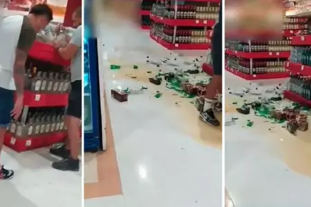 Hombre destruye decenas de botellas