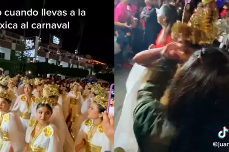 Novia golpea a bailarina de carnaval por intentar bailar con su pareja