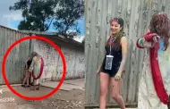 Ampay! Hombre disfrazado de Jess es captado junto una chica en el Carnaval de Cajamarca