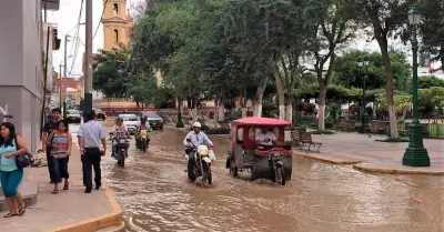 Calles inundadas tras lluvias en Piura.