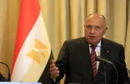 El Ministro de Relaciones Exteriores, Sameh Shoukry, de Egipto visita Siria