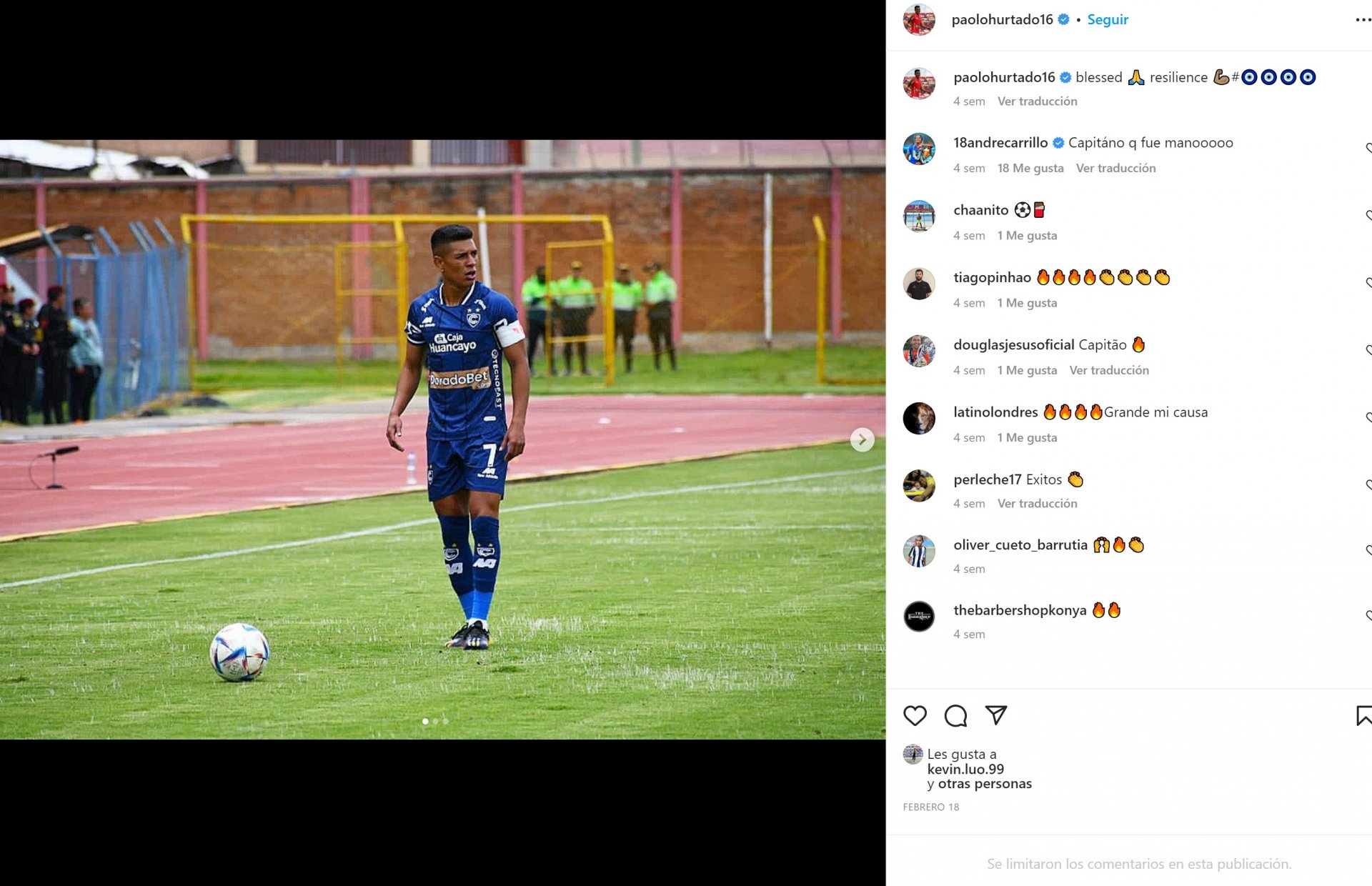 Paolo Hurtado limita los comentarios en Instagram