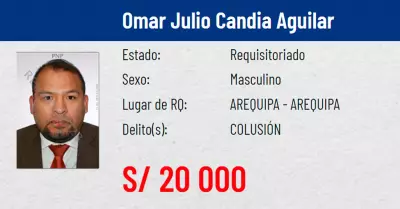 Elxalcade de Arequipa, Omar Candia, en la lista de los ms buscados del Minister