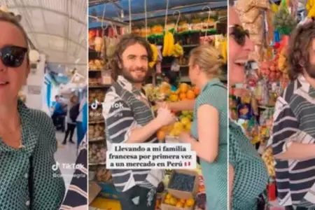 Peruana fue con la familia de su novio francés a mercado en Lima