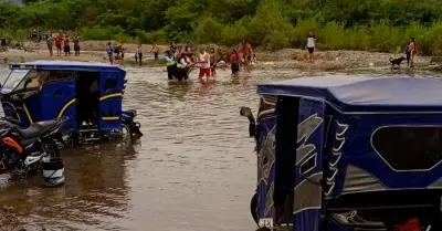 La tragedia de los tres familiares ahogados, ocurrio en el rio Motupe