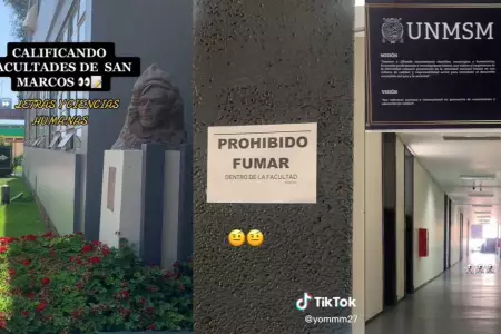 Sanmarquina muestra cmo es su facultad en un video de TikTok.