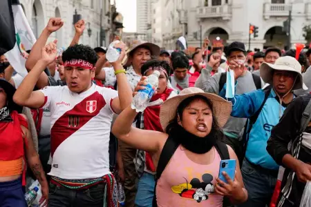 Protestas en el centro de Lima