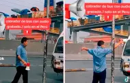 Video: Todo vale! Cobrador sorprendi con llamativa forma para "jalar" pasajeros y es tendencia en TikTok