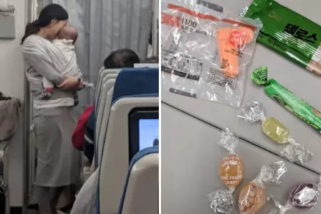 Mujer reparte tapones para los odos a pasajeros por si su beb llora durante vu