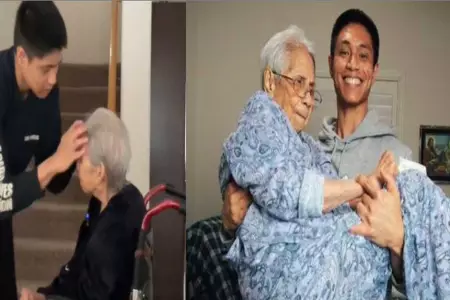 Joven se vuelve viral al mostrar los cuidados que tiene con su abuela.