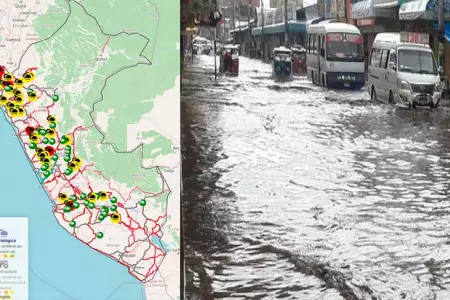 15 regiones presentan trnsito interrumpido por intensas lluvias.