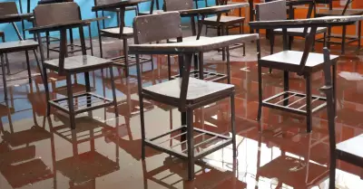 Colegios afectados por fuertes lluvias.