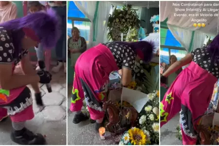 Payaso brinda show en funeral de un nio