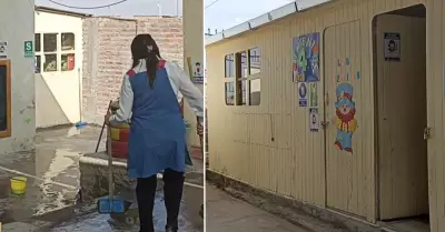 Alumnos inician clases en aulas prefabricadas deterioradas