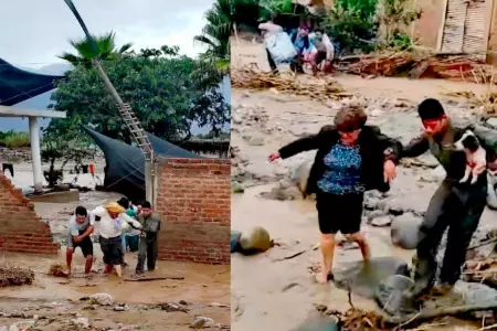 Soldados salvan a pobladores de La Libertad tras lluvias