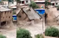 Chosica: Casa de tres pisos cae por completo tras incremento del caudal del río Rímac
