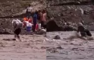 ¡Se salva de milagro! Hombre es arrastrado en vivo por el río al intentar trasladar donaciones a damnificados en Cañete
