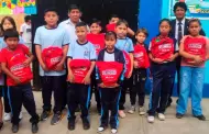 Ate: Exitosa entrega kit de tiles a escolares de I.E. 1243 San Roque