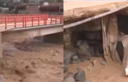 Puentes colapsan en Canta.